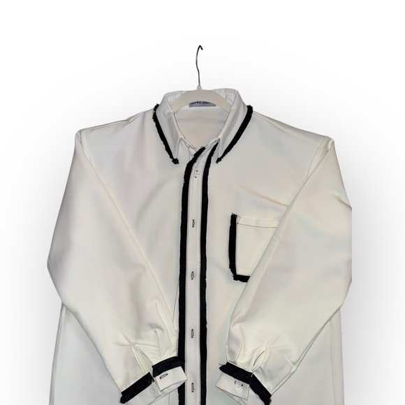 Unisex Button-down Shirt w/ Tassled Details - Picture 5 of 8